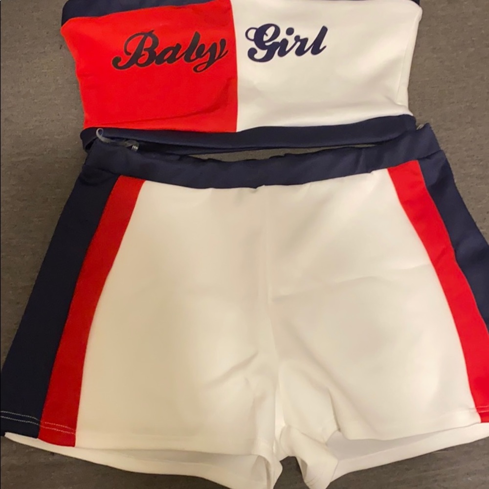 Shorts and tube top set